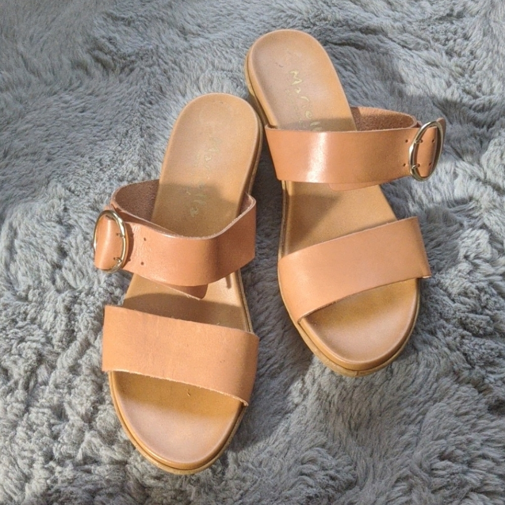 Matiella Leather slip-on wedge sandals